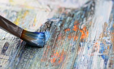 Pinsel malt im Impressionismus