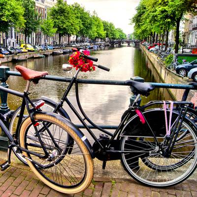 Bild aus einem Reiseführer für Amsterdam mit Fahrrad