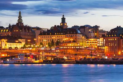 Szene aus einem Schwedenkrimi Stockholm in der Dämmerung